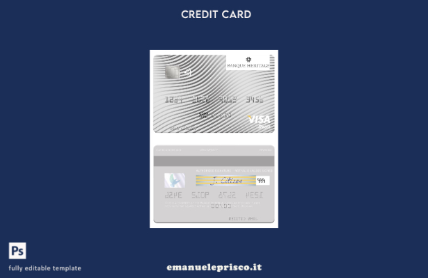 modello di carta di debito visto Uruguay Banque Heritage in stile verificato